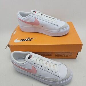 Nike Blazer Platform Low Womens 8.5 White Pink Glaze walking‎ shoes US Size